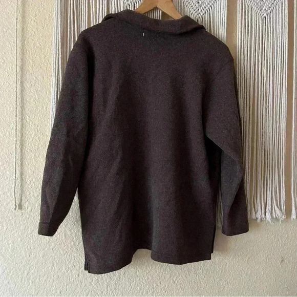 Brown freep doop soft button down top sweater - Picture 4 of 4